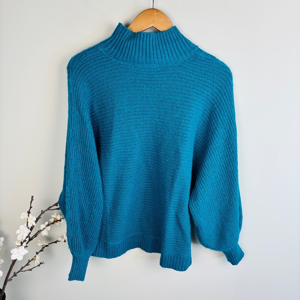 Eloquii Teal Mock Neck Sweater Size 14/16 - Picture 4 of 4